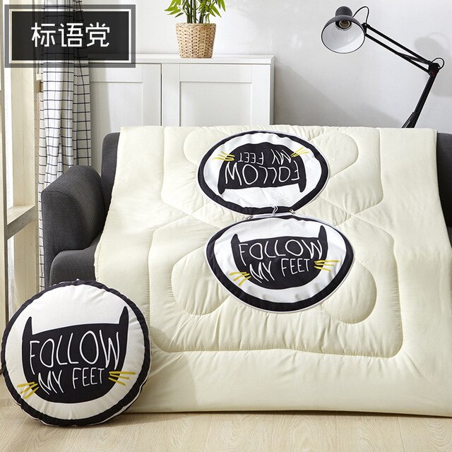 Multifunction Cartoon Cool Cat Plush Round Portable Cushion Blanket Air Conditioning Quilt Throw Pillows for Car Sofa — image 14