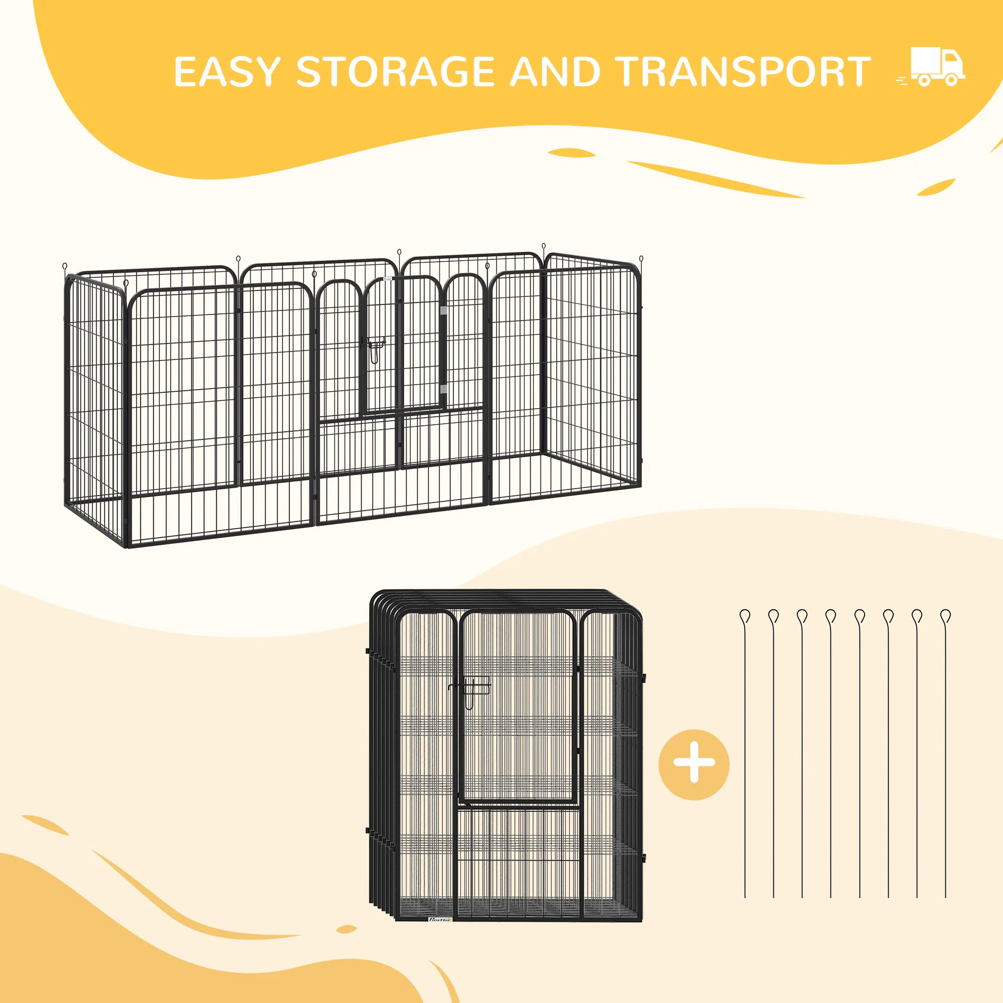 8 Panel Pet Playpen Play Yard Fence Home DIY Heavy-Duty Metal Foldable Indoor Outdoor 39"H — image 4