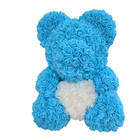 Ramo de rosas simuladas de oso que abraza el corazón, regalo de cumpleaños para ositos de peluche — imagen 6