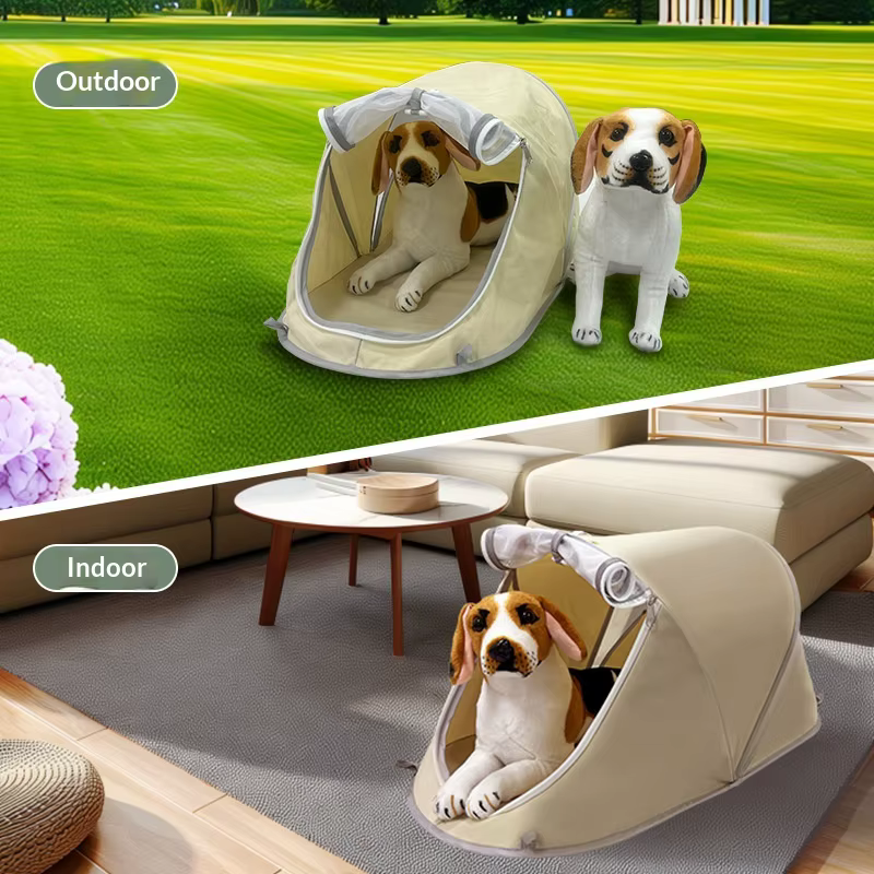 Casa Tenda para Mascotas para Perros Pequeños y Gatos, Portátil, Exterior, Camping, Picnic, Refugio, Protección Solar, Ligero, Cama Interior, Cueva — imagen 3