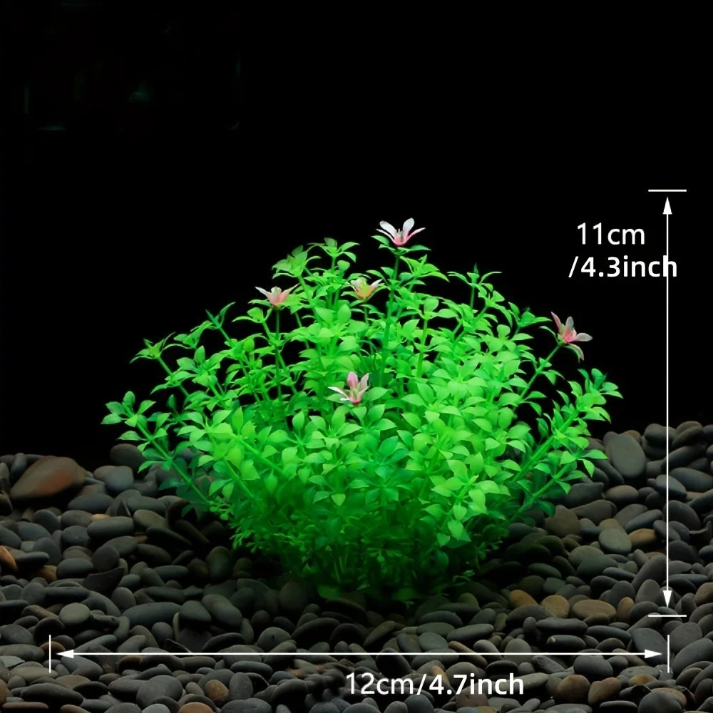 Decoración para pecera de acuario, plantas artificiales de plástico ornamentales, pasto acuático falso, decoración verde simulada — imagen 1