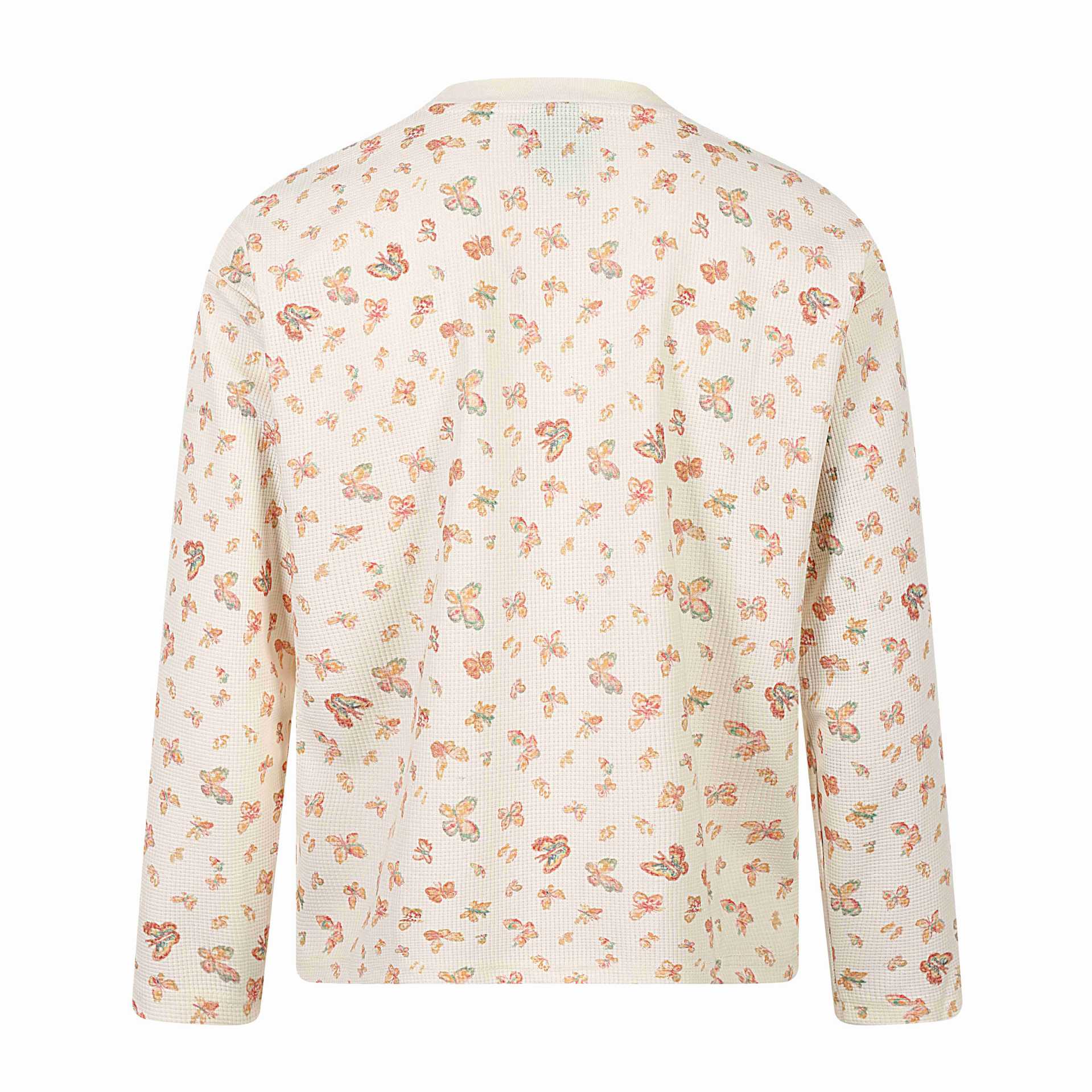Trendy Graffiti Butterfly Floral All-over Print Round Neck Loose Long Sleeve T-Shirt — image 5