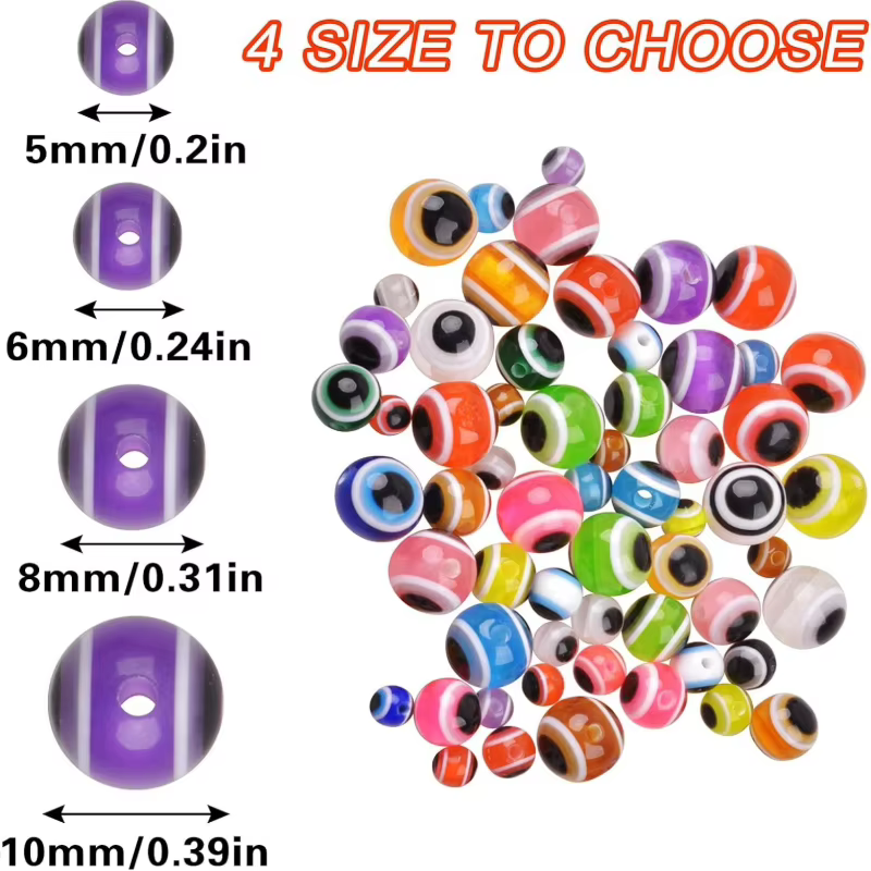 Cuentas de Pesca Fish Eye 30/80 Piezas, 4/6/8/10mm, Colores Mixtos, para Montajes Carolina y Texas, Kit de Cuentas Acrílicas DIY para Pesca de Róbalo — imagen 4