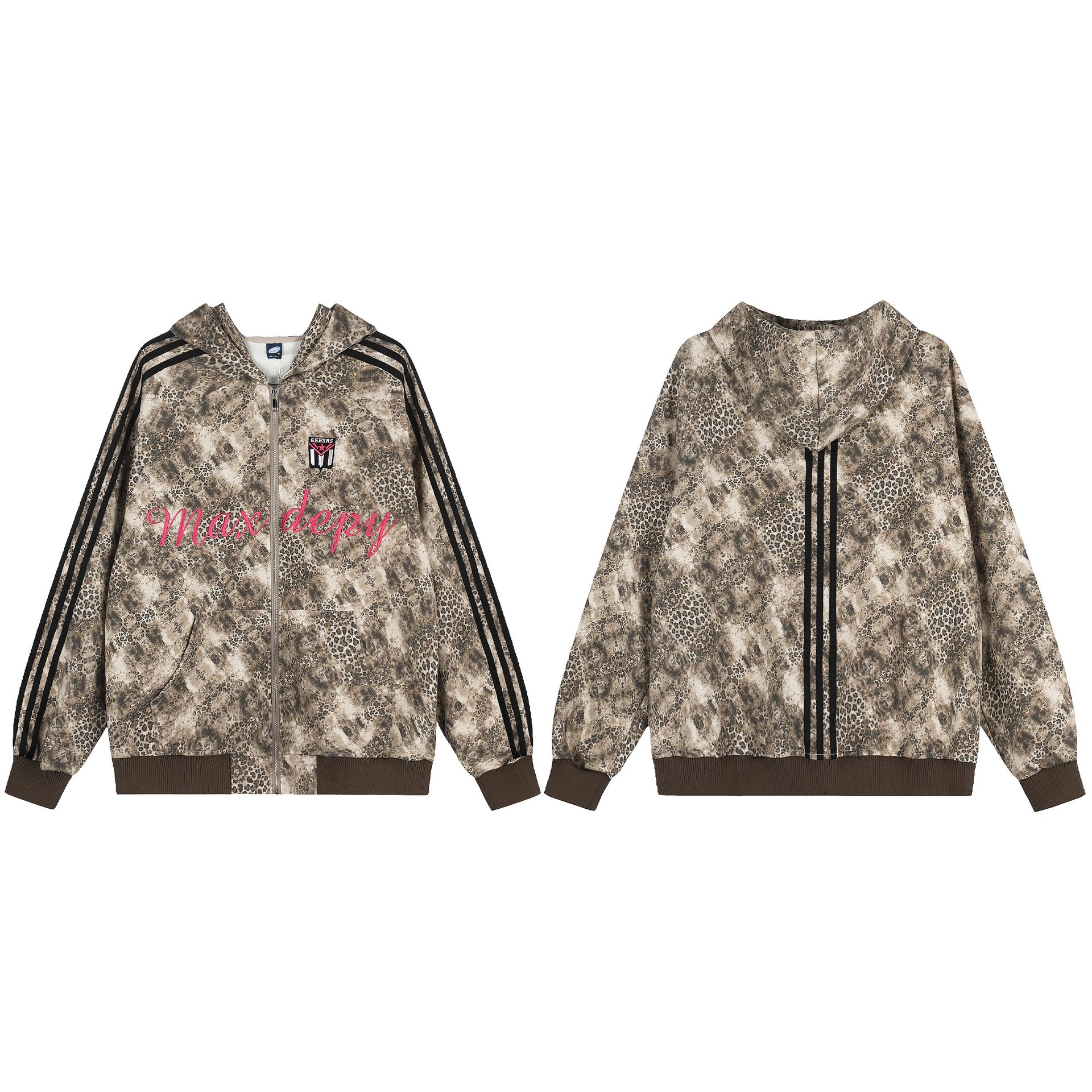 Camouflage leopard print blended hoodie — image 4