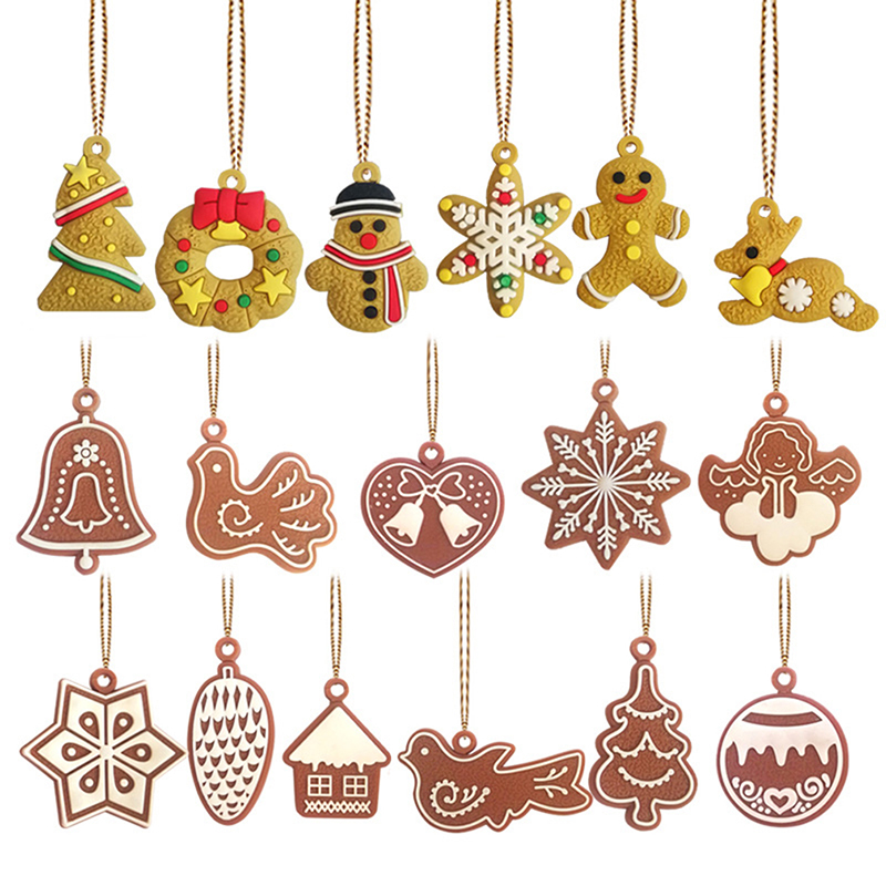 6/11 Piezas Mini Galletas de Jengibre Navidad Decoraciones de Ornaments Cérvidos Niño de Nieve Árbol de Navidad Pendientes Decoración del Año Fiesta de Cumpleaños — imagen 3