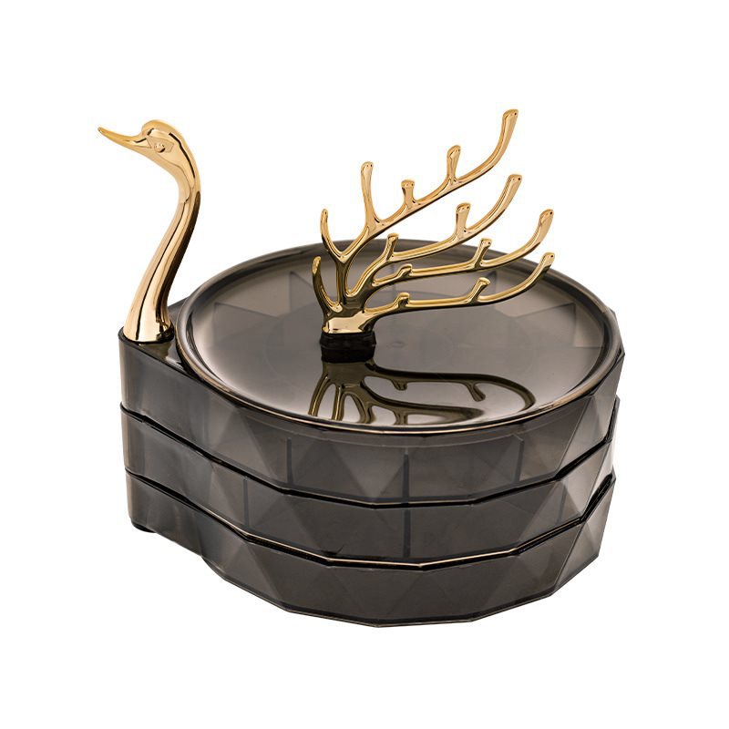 Fashionable and creative household large capacity swan jewelry storage box — image 5