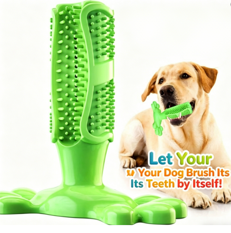 Pet Dog Toy Dental Brush Teeth Cleaning Elastic Rubber Chew Toy — image 5