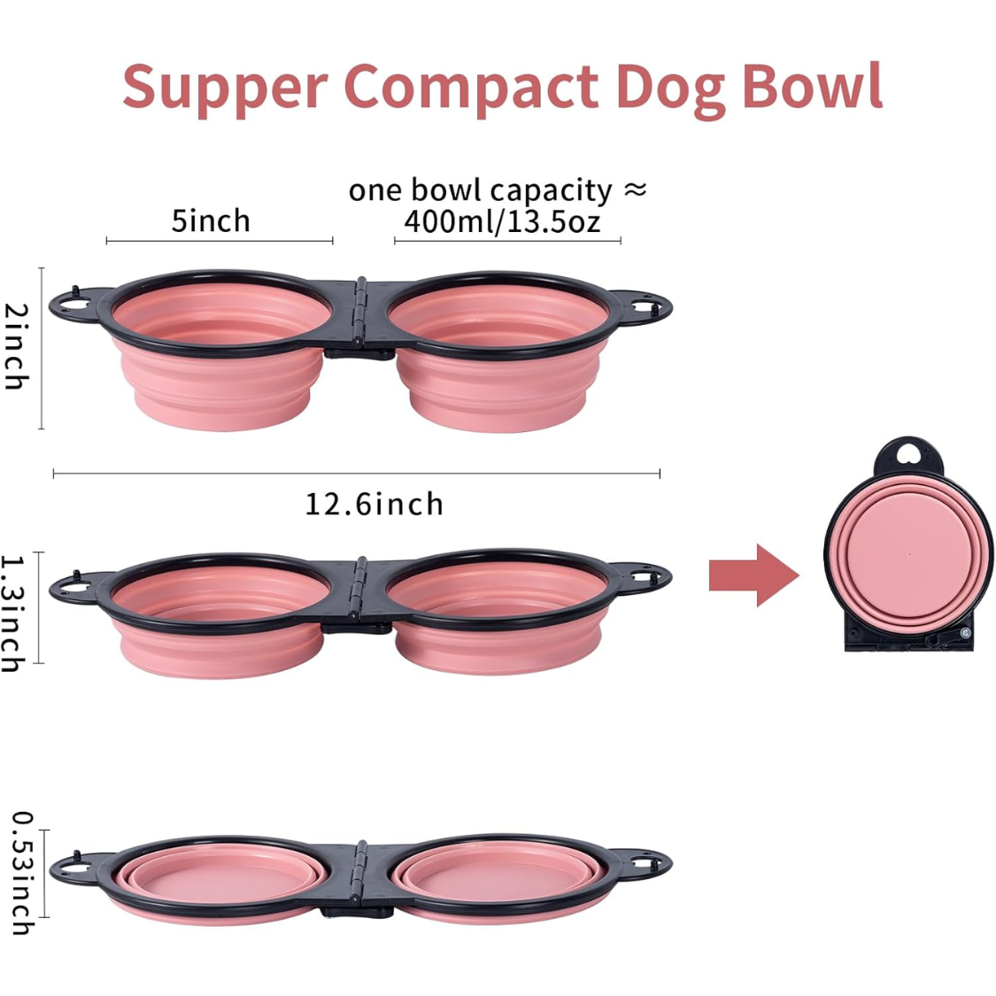 Bolsas de Alimento para Perros Giratorias con Borde Reforzado: 180 Grados Plegables con Cerraduras de Freno, Bolsa doble para Viajes con Estabilidad Extra — imagen 2