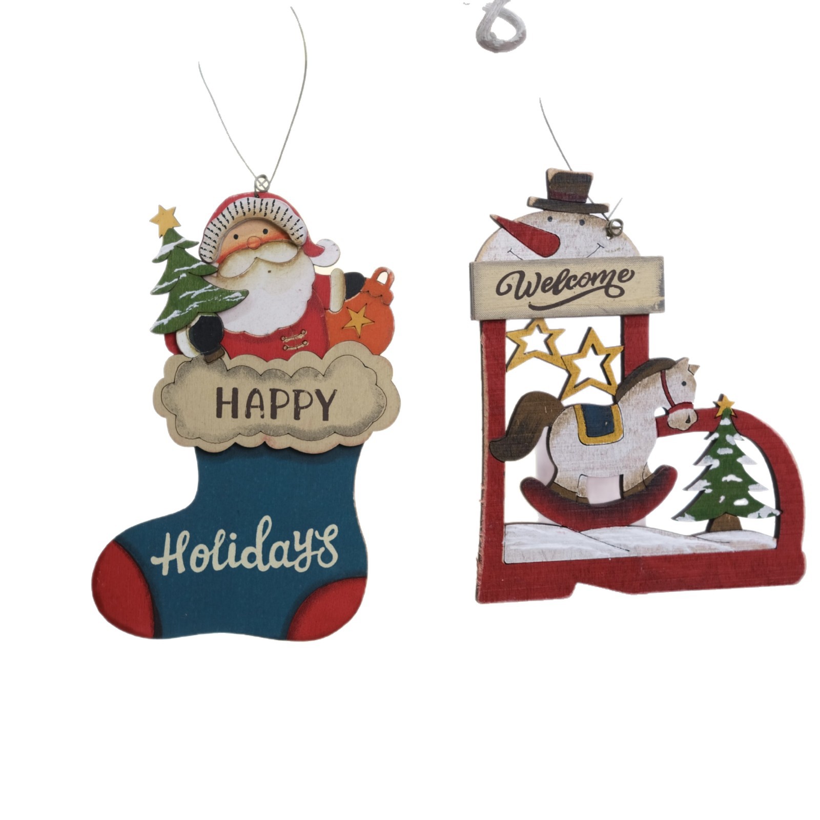 Decoración Navideña de Madera con Santa, Ciervo y Zapatos — imagen 5