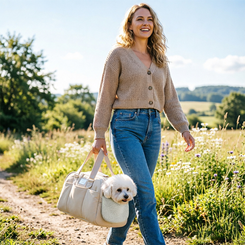 Winter Warm Cat Carrier | Large Capacity Breathable Shoulder Pet Bag for Cold Weather Travel — image 4