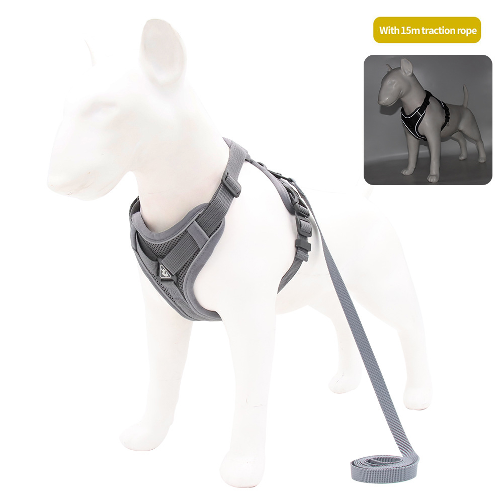 Cinturón de paseo reflectivo y respirable para perros con estilo de chaleco — imagen 11