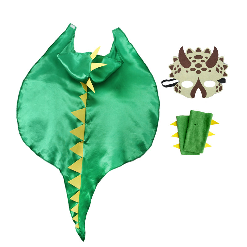 Halloween Kids Costume Children's Performance Outfit Animal Set Dinosaur Cape Costume Accessories — image 1