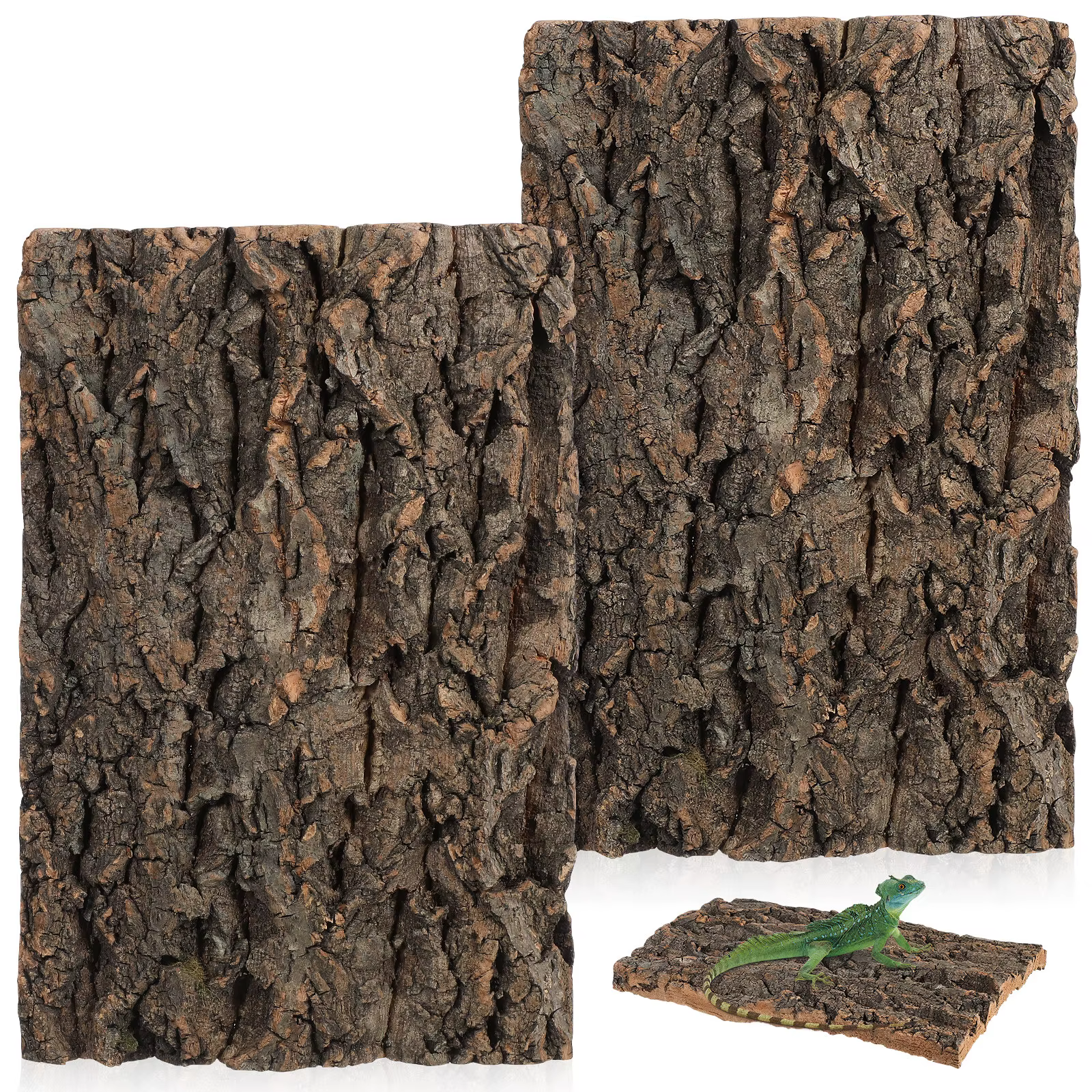 2 piezas de corteza de corcho para escalar reptiles, decoración de terrario de dragón barbudo, adorno de corteza de árbol para acuario, hábitat de reptiles — imagen 6