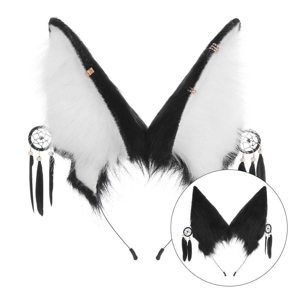 Cinta para la cabeza con orejas de peluche hechas a mano y accesorio de telar soñador, disfraz de Halloween Anubis cosplay egipcio — imagen 3