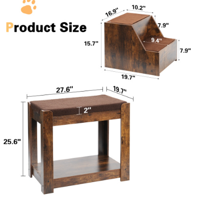 Pet Bunk Bed With Removable Step For Dogs And Cats, Multi-Level Bed Window Perch Seat Platform With Cushion And Cat Scratch Pad, Indoor Use — imagen 2