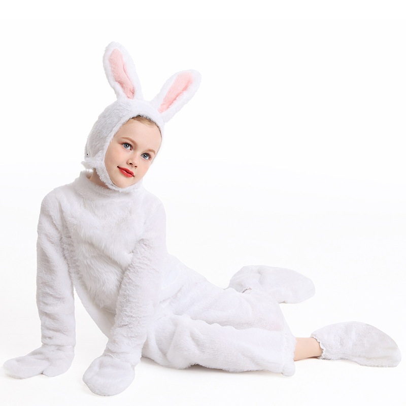 Halloween Costume Kids Cute Plush Rabbit Animal Outfit Forest Stage Performance Costume Onesie Pajamas — image 7