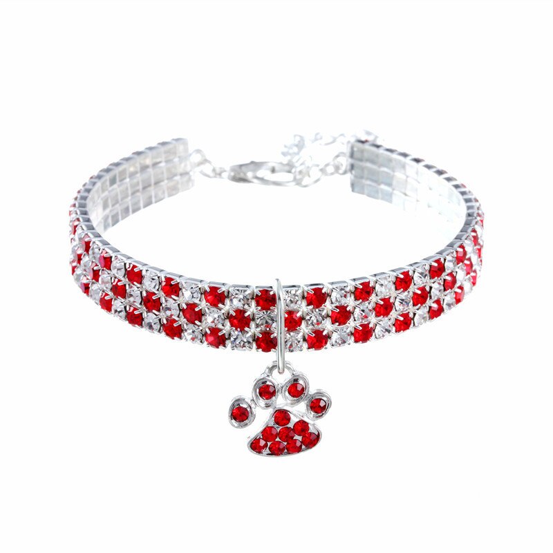 Collar de Pata con Brillo para Perros Azul/Rojo/Rosa Ajustable Accesorio de Joyería — imagen 7
