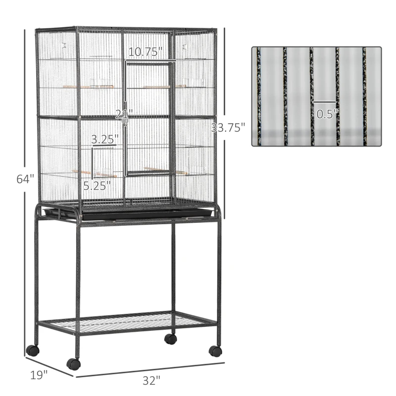 Caja Alimentadora de Metal Rueda para Pájaros con Pieza Desmontable, Estante de Almacenamiento, Percha de Madera y Contenedor de Comida — imagen 1