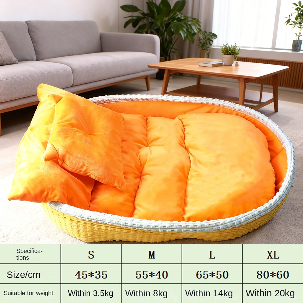 Casa para Perros Invierno: Cama de Felpa Semi-Cerrada para Mascotas, Colchón de Madera para Canes y Gatos — imagen 6