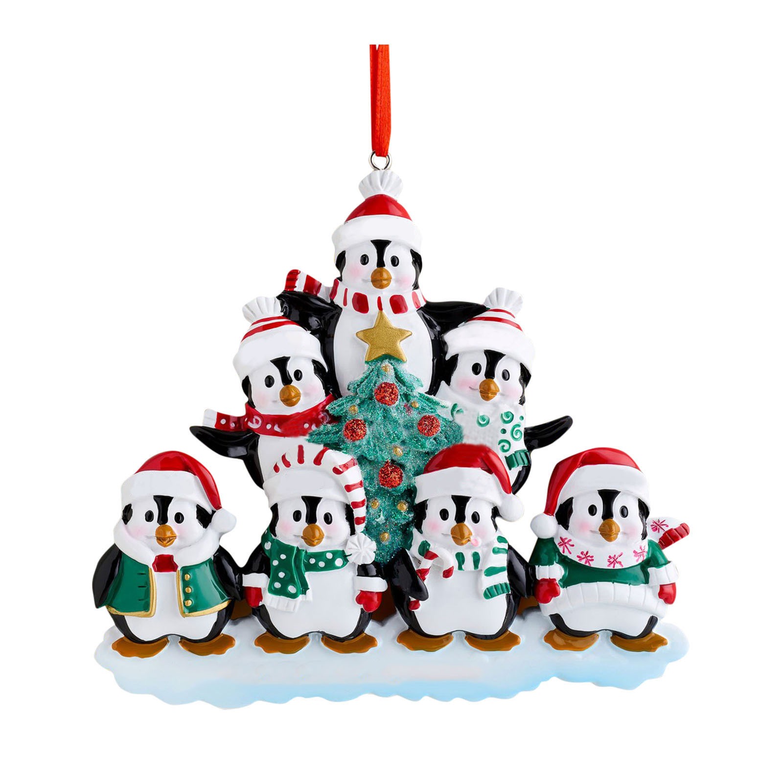 Resin Personality Christmas Gift Christmas Ornament Pendant Cute Penguin Family Decoration — image 6
