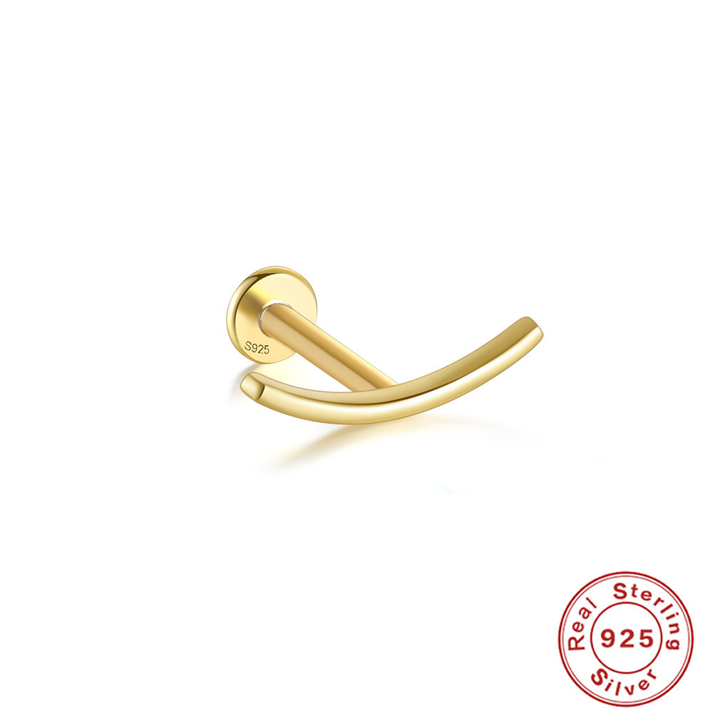 Pendientes de plata esterlina S925 con insignia de viento triple cielo, adorno de mariposa super hada, perforación interna, hilo interno, cabeza plana — imagen 13