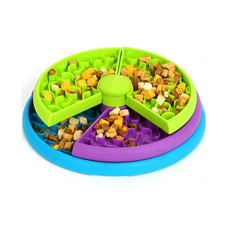 Pet slow food bowl anti choking cat bowl dog basin puzzle feeder healthy pet rotating game board — image 5