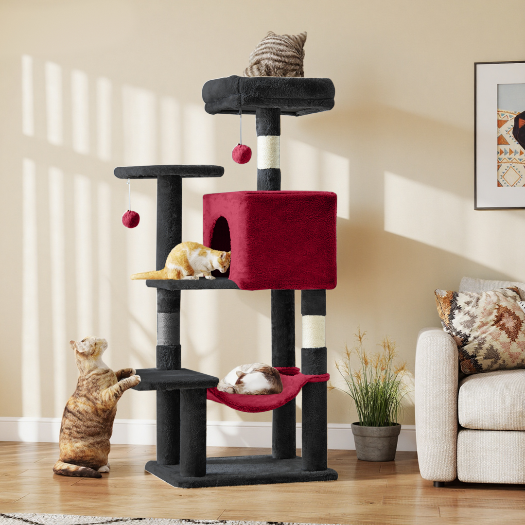 Torre para Gatos de Alto Rendimiento: Arbol Climático con Postes de Escarbar de Sisal Natural — imagen 2