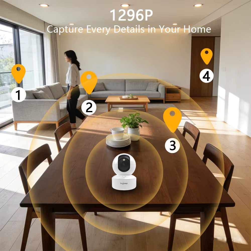 Boykeep 2K Pet Dog Camera with Phone App, 5G/2.4GHz WiFi Indoor Security Baby Camera, 360° Pan & Tilt, 2-Way Audio, Night Vision — image 3