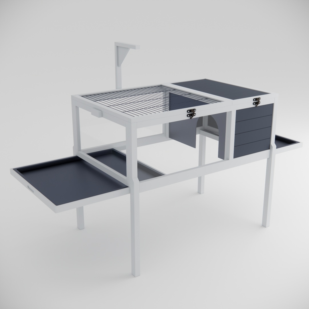 Hábitat de Reptiles Casa para Tortugas con Soporte de Lámpara, Gran Ventana de Observación, 2 Platos Impermeables, Patas Desmontables, Encierro de Madera Fácil de Limpiar para Tortugas, Lagartos, Geckos y Pequeños Animales Interior y Exterior — imagen 9