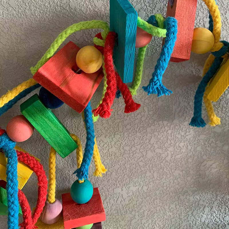 Bird Toy Parrot Colorful Wooden Chewing Toy — image 3