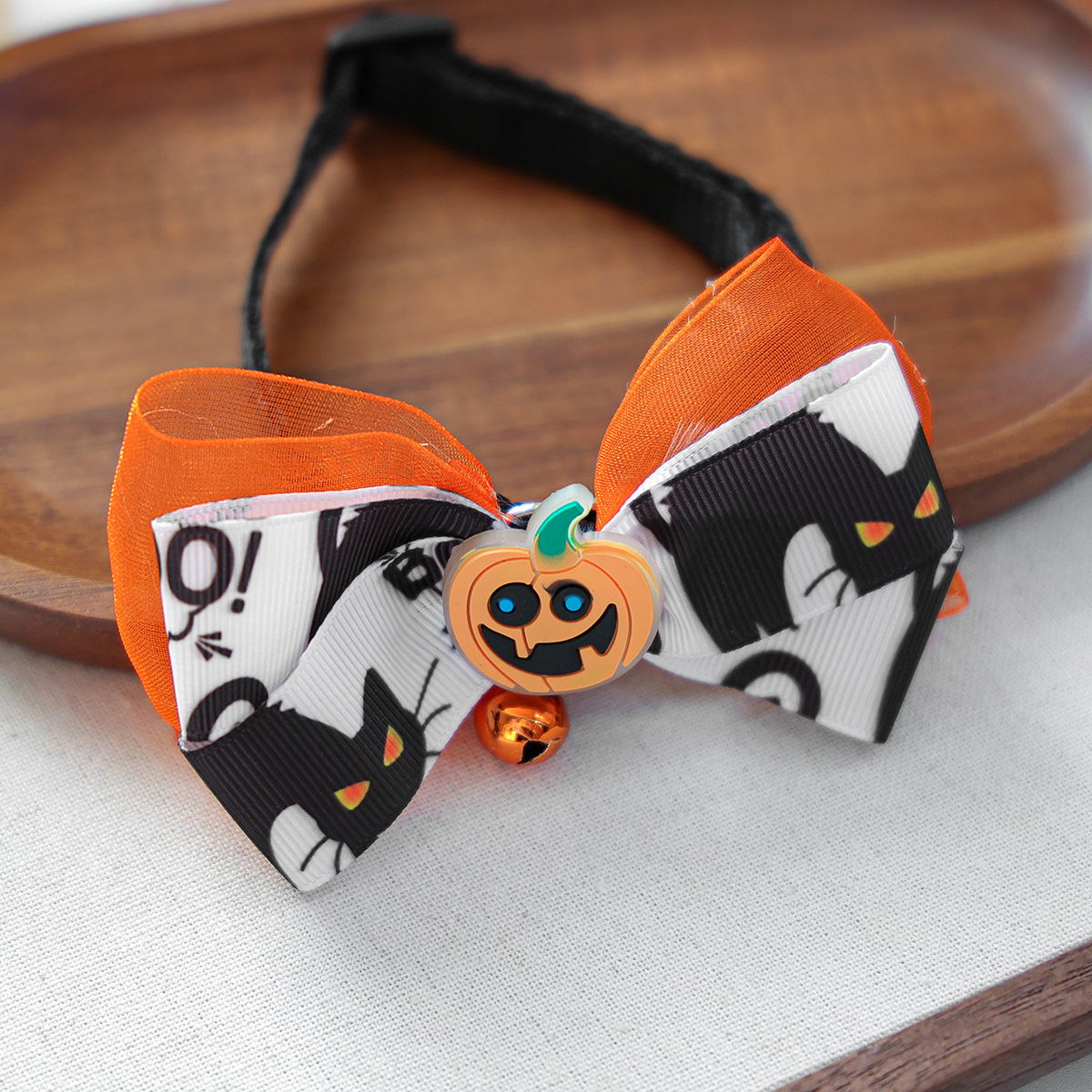 Pet Halloween Pet Collar with Funny Pumpkin Decoration, Dog Collar with Bow Tie, Cat Scarf for Small Dogs — image 7