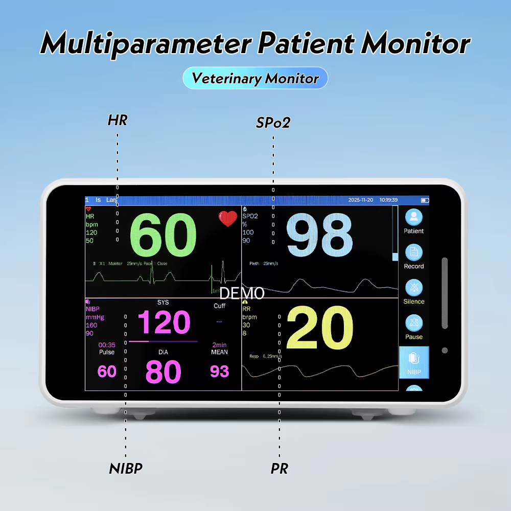 SINOHERO Veterinary Monitor Intelligent Portable 5.5inch Touch Screen Patient Monitor Vet Use Vital Signs Monitor — image 4