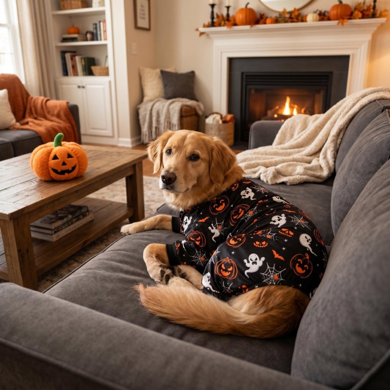 Halloween Pet Costume Pajamas Pumpkin Four-Legged Outfit Dog Clothes Halloween Clothes for Cats — image 5