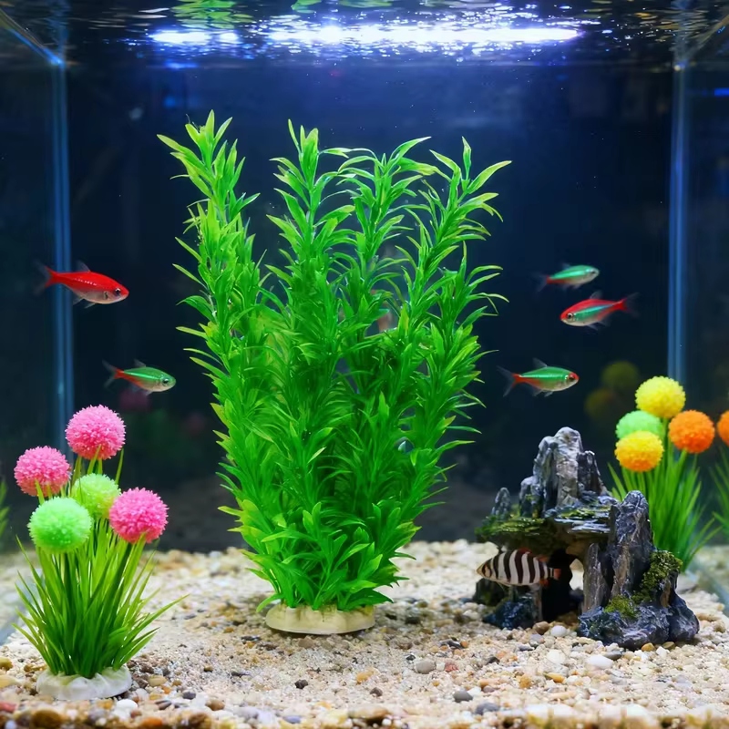 Handmade Aquatic Plant Landscape Green Artificial Aquarium Plant Fish Tank Decoration Realistic For Home Fish Tank Decor — image 4