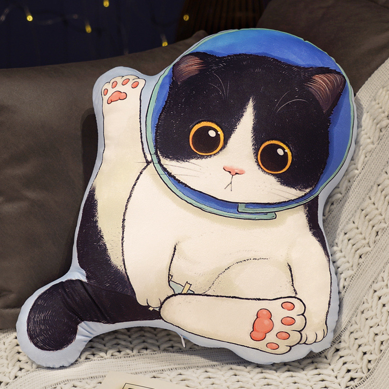 New Cute Double-Sided Printing Cat Pillow Plush Cat Pillow Home Pillow Zipper Removable And Washable — image 8