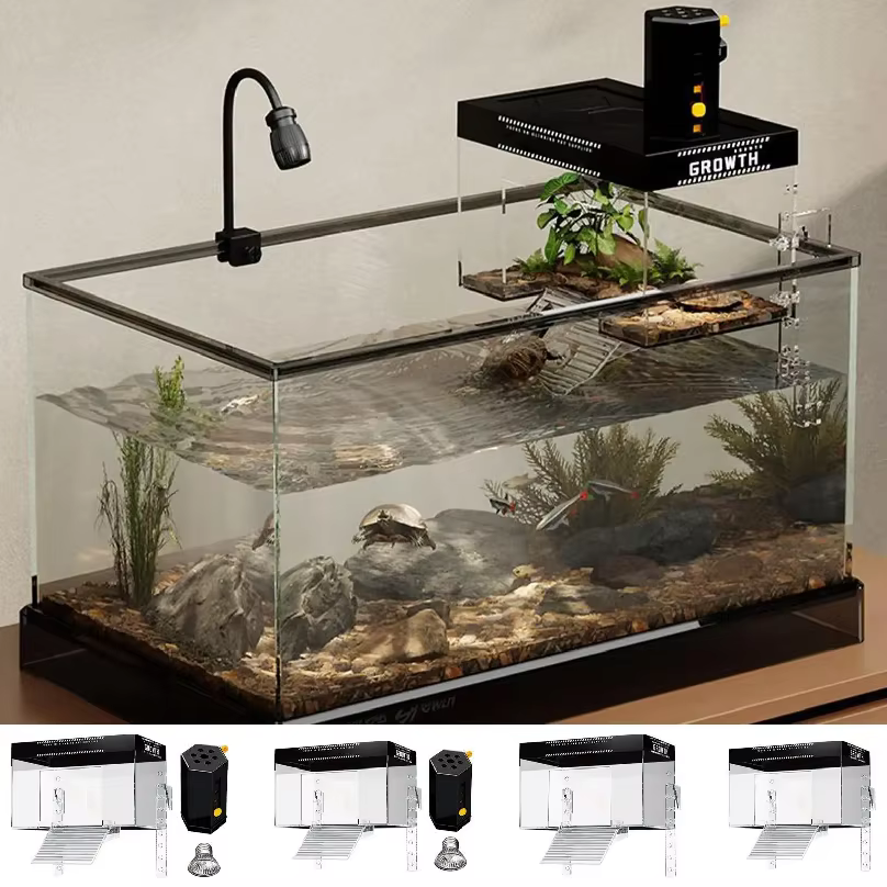 Pet Turtle Basking Area With Ramp Turtle Tank Basking Area Over Tank Reptile Resting Land Turtle Basking Area Habitat For Turtle — image 2