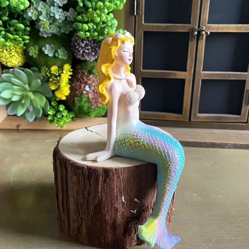 Decoración de Mermaid para Patio de Piscina o Tanque Acuático de Resina — imagen 7