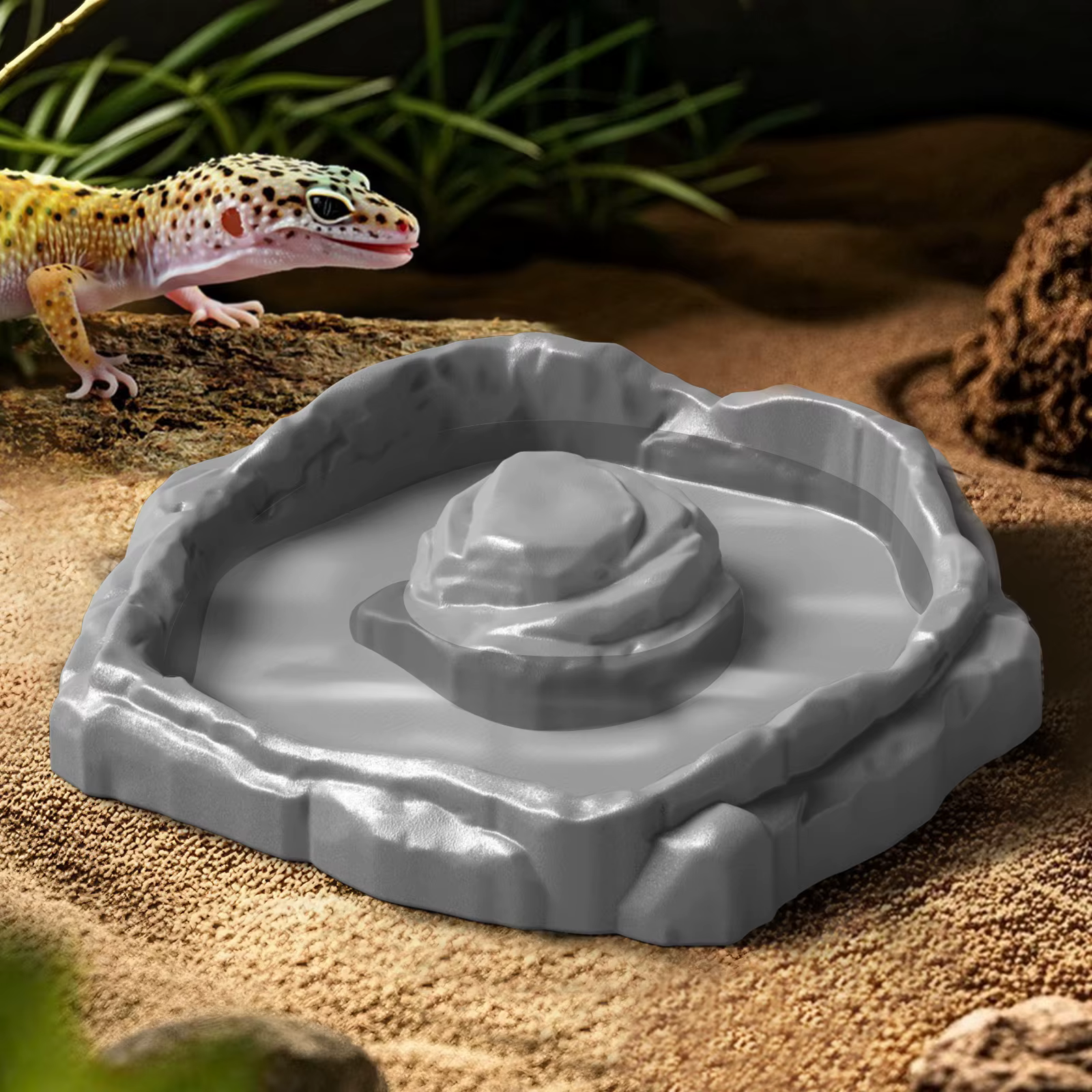 Basín de alimentación tropical para reptiles, baño para ranas, ideal para lagartos, gecos, serpientes, tortugas, anfibios — imagen 3