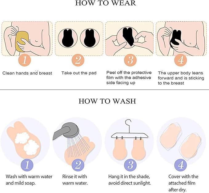 Suits For D/E Cup Invisible Bra Adhesive Strapless Bra Push Up Backless Sticky Bra Lift Nippleless Covers Rabbit Bra Breast Pasties — image 2