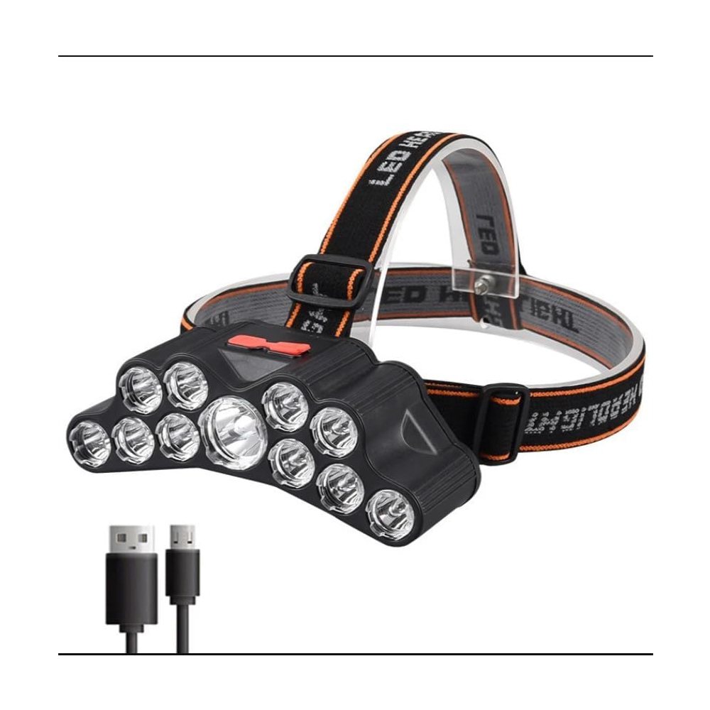 11 LED USB Recargable linterna con batería interna 18650 Luz intensa para camping, aventuras y pesca — imagen 3