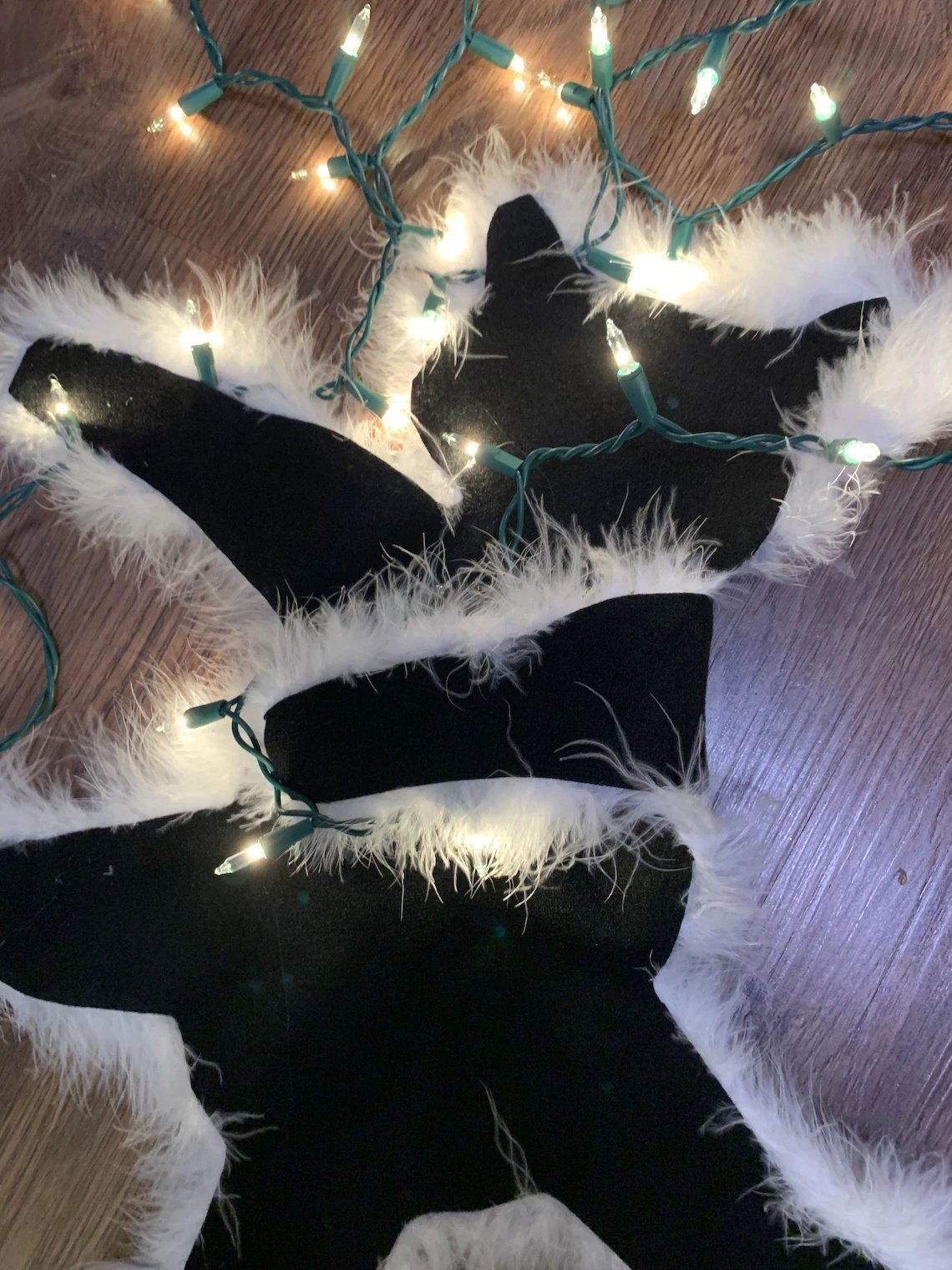 Christmas Fried Cat Aunt's Fried Fur Decoration Fur Decoration Carpet Light String Decoration — image 3
