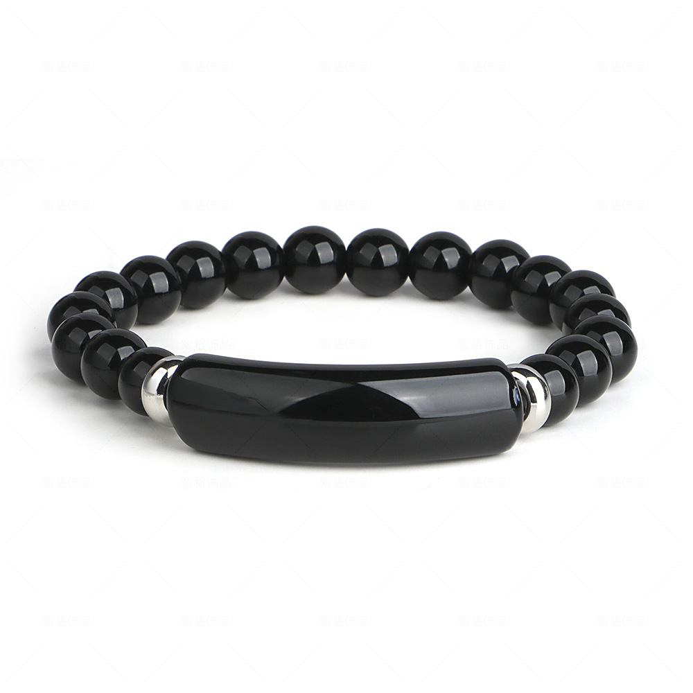 Cinta de Hilo Elástico Joyería Tejida Rosa Cristal Agata Natural Ojo de Tigre Collar — imagen 9