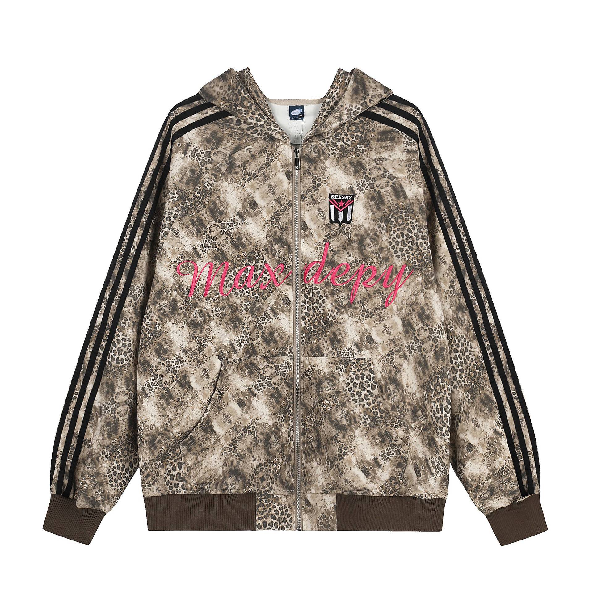 Camouflage leopard print blended hoodie — image 2