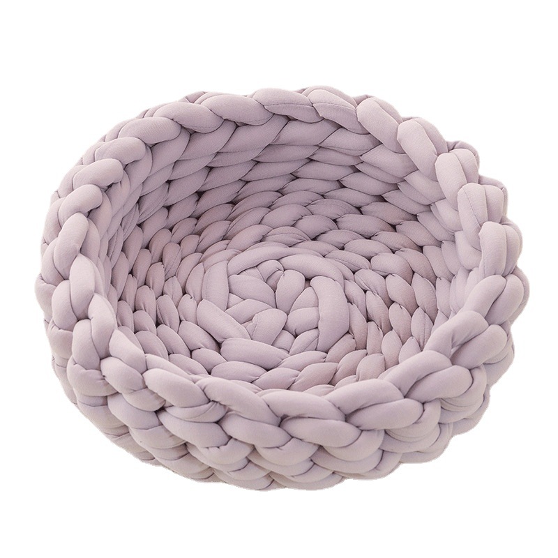 Filled Cotton Coarse Wool Hand-Woven Pet Cat Litter Can Be Machine Washed Coarse Cloth Dog Litter — image 1