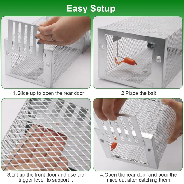 Trampa Automática Continua para Ratas con Puerta Única - Gato Humano para Pequeños Roedores — imagen 5