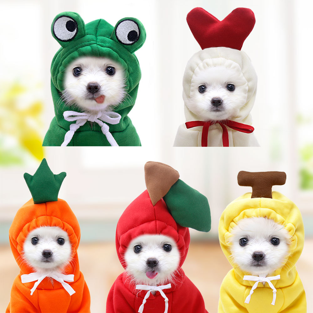 Cute Fruit Dog Clothes For Small Dogs Hoodies Winter Warm Fleece Pet Clothing Puppy Cat Costume Coat For French Chihuahua Outfit — image 12