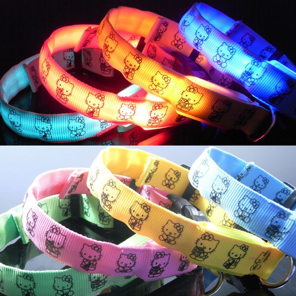 Small Dog Pet Traction Dog Collar Led Luminous Collar Than Bear Teddy Dog Cute Luminous Pet Collar — image 1