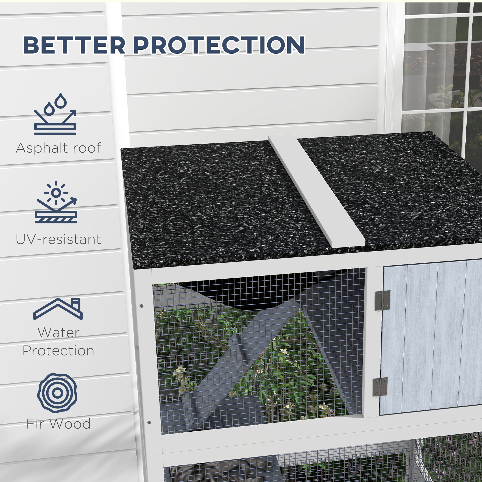 Catio, Hogar de Gatos al Aire Libre en Ruedas con Hammock, Gris — imagen 4