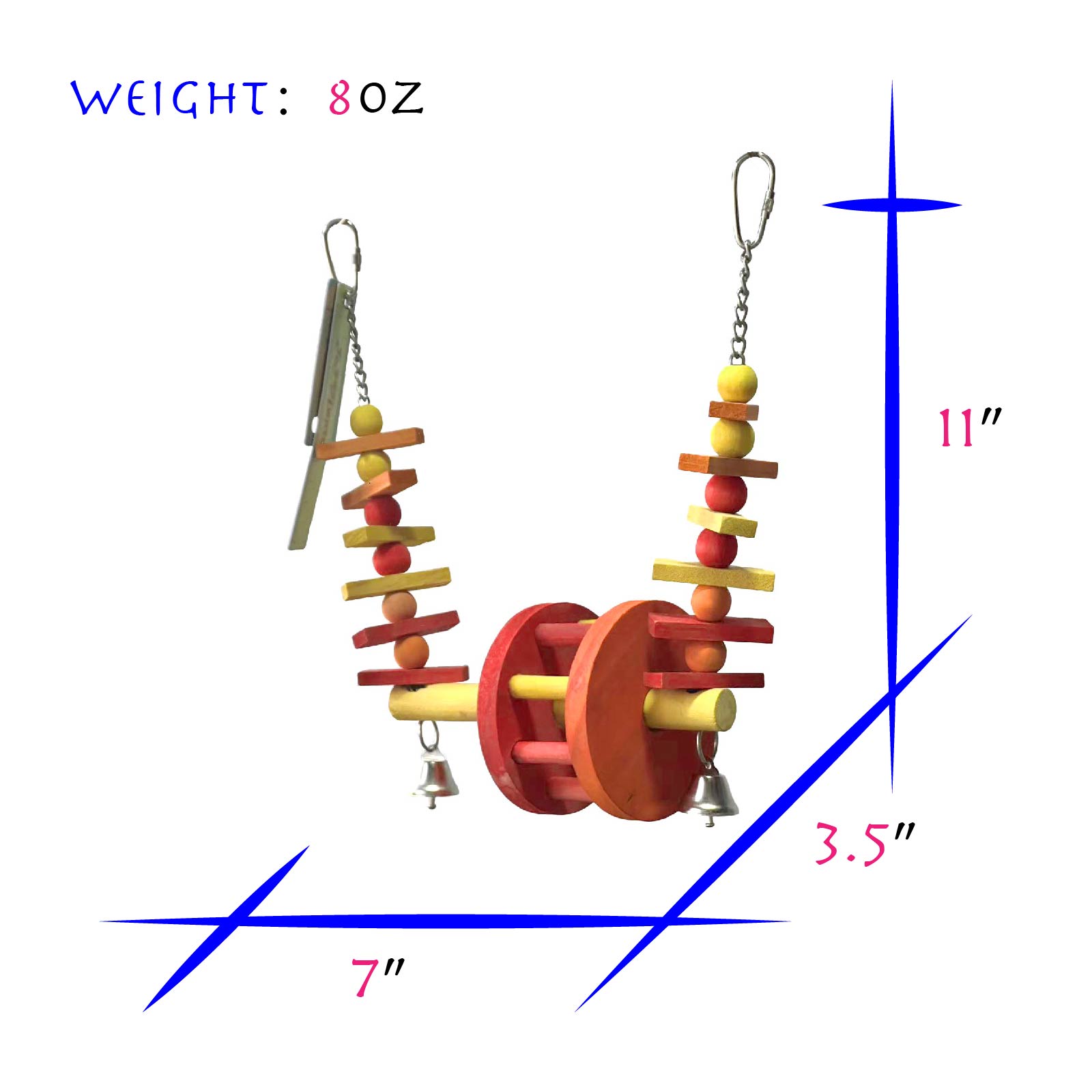 Bird Toys For Parrots, Ferris Wheel Swing Handmade Bird Toy Parrot Toys Set — image 3