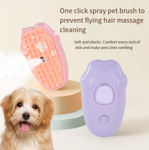 Pet spray comb cat dog pet bath brush hair removal comb one button spray anti flying hair massage brush — image 2
